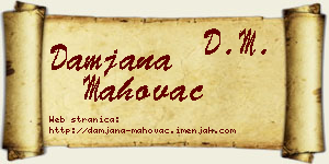 Damjana Mahovac vizit kartica